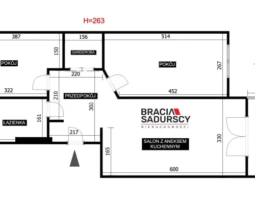 57m2 3 pok balkon nowoczesne os.Boryczów