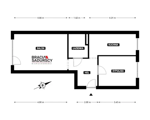 na sprzedaż 45m2 / 2 pokoje / przy parku