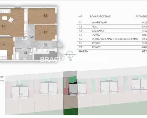 4 pok 63m2 /balko/ogródek/ 2 m.postojowe