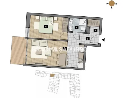 Dostępne mieszkania od 25m2 do 63m2. 