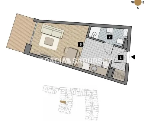 Dostępne mieszkania od 25m2 do 63m2. 
