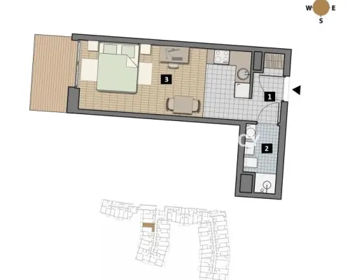 Dostępne mieszkania od 25m2 do 63m2. 
