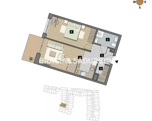Dostępne mieszkania od 25m2 do 63m2. 