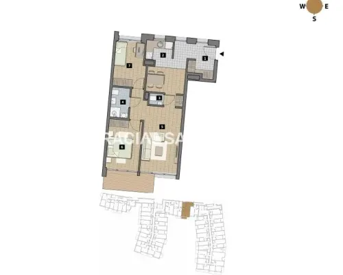 Dostępne mieszkania od 25m2 do 63m2. 
