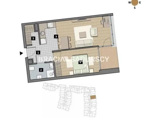Dostępne mieszkania od 25m2 do 63m2. 