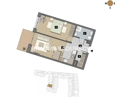 Dostępne mieszkania od 25m2 do 63m2. 