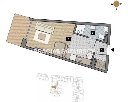 Dostępne mieszkania od 25m2 do 63m2. 