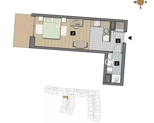 Dostępne mieszkania od 25m2 do 63m2. 