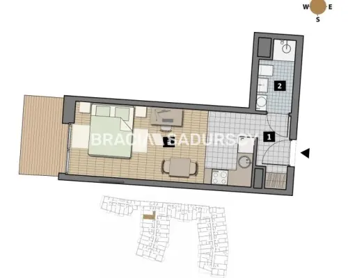 Dostępne mieszkania od 25m2 do 63m2. 