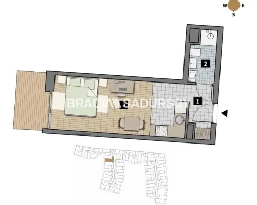 Dostępne mieszkania od 25m2 do 63m2. 