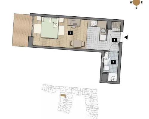 Dostępne mieszkania od 25m2 do 63m2. 