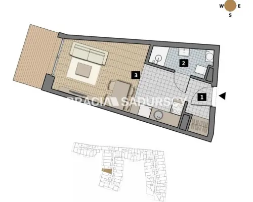 Dostępne mieszkania od 25m2 do 63m2. 