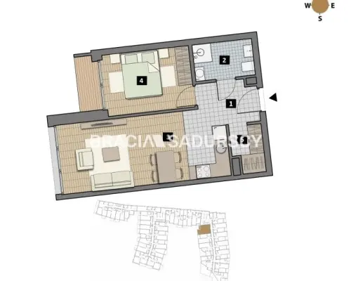 Dostępne mieszkania od 25m2 do 63m2. 