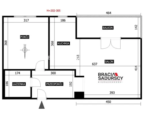 Kliny, ul. Borkowska. Starannie wykończone 2 pokojowe mieszkanie - 46,40 m 2 , z dużym balkonem.   Mieszkanie usytuowane na 3