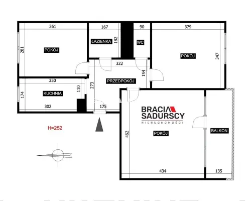 Przestronne 3 pokojowe  mieszkanie o powierzchni 61,40 m² - Kraków, ul. Halszki - Podgórze Duchackie.    M