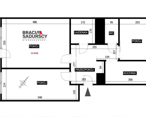 3 pokoje | 52,65 m² | duży balkon | ul. Fatimska