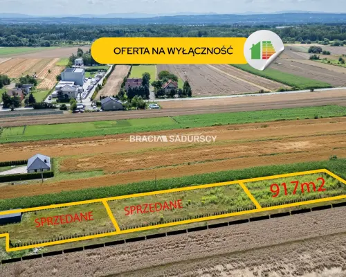 Ogrodzona działka 917m2 Glinik
