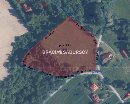 Działka budowlana 8900 m2 Poręba Żegoty