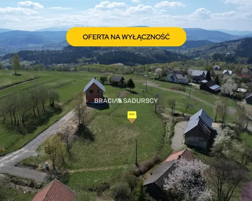 Działka budowlana o pow. 1596 m2  Krzeszów, gm. Stryszawa. Widokowa działka  położona w malowniczym Krzeszowie  w okoli