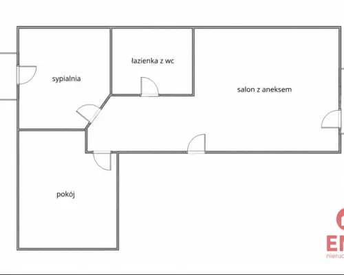 68,5 m² | 3 pokoje | Cegła | 2 balkony