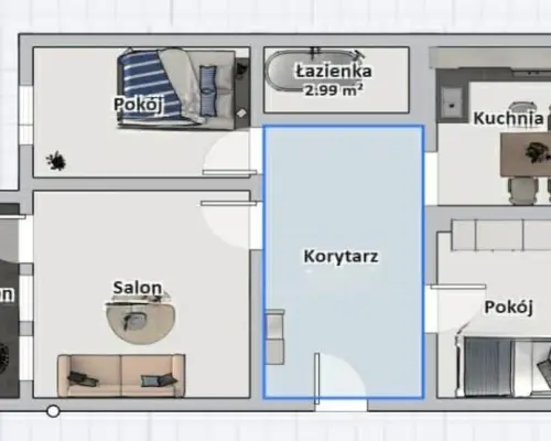 3 pokoje 60m2 Ul.Zagumienna