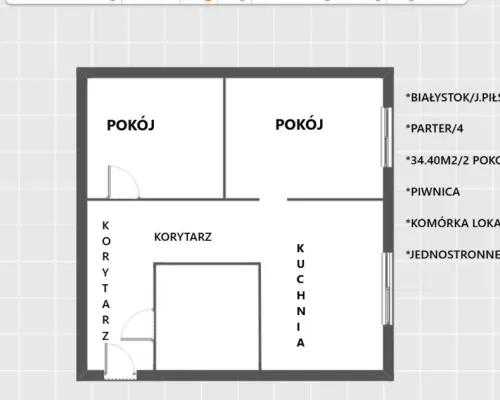 Centrum Piłsudskiego 2 pokoje parter