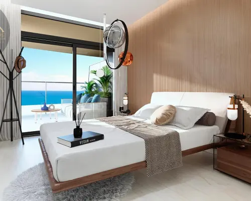 Wytworny apartament przy plaży z widokiem na morze