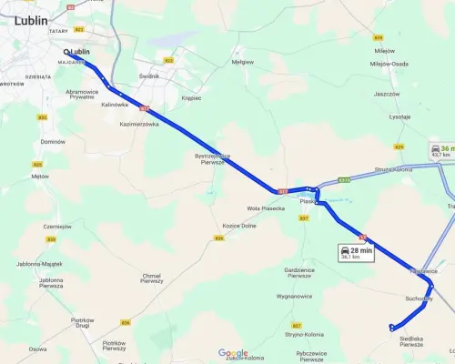 Siedlisko na wsi 35 km od Lublina.