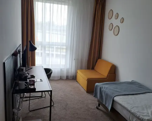 Pokój o pow. 16,26 m2 w hotelu ARCHE w Lublinie.