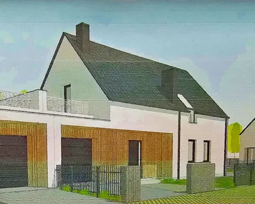 Działka z projektem na dwa domy dwulokalowe