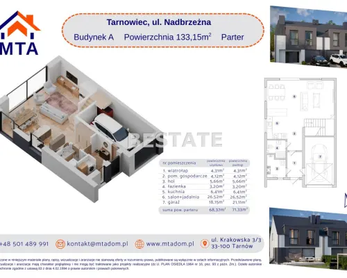 DOM na sprzedaż – Bliźniak z działką 1000m²