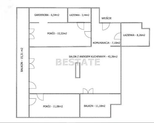 Na sprzedaż wyjątkowy apartament w stanie deweloperskim, położony na 3. piętrze nowoczesnego, czteropiętrowego budynku przy ul.