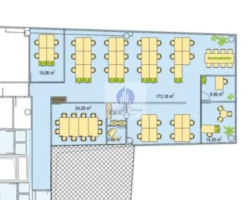 Mokotów: lokal biurowy 302m2 do wynajęcia