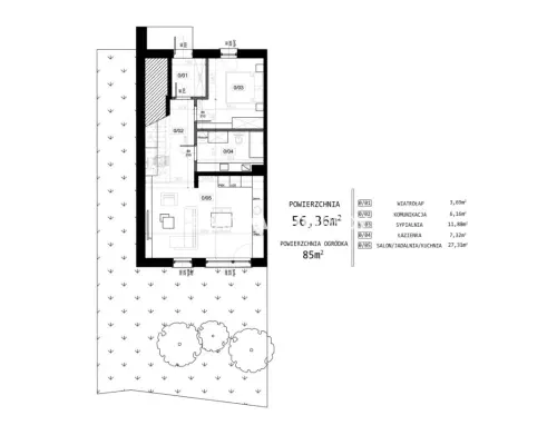 Parter z 85 m² ogródkiem przy Łąkach Nowohuckich