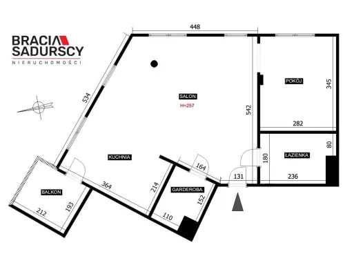 2 pokoje 50 m² garderoba garaż Kliny