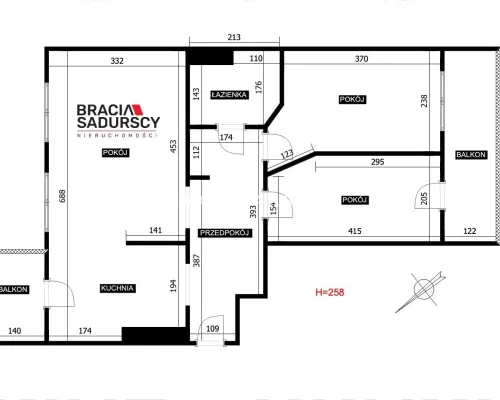 3 pok 51 m2  dwa balkony / Dębniki Ruczaj