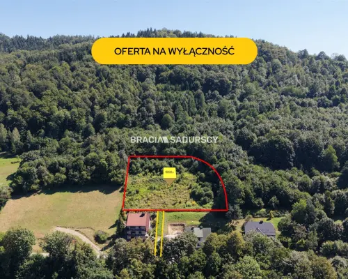 Twój azyl pod lasem z widokiem na góry - widokowa działka budowlano-rolna 3 012 m² | Sucha Beskidzka, os. Ga