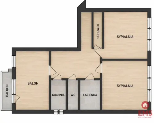 Mieszkanie 3 pokojowe | CENTRUM EŁKU | JEZIORO 200