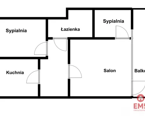 3 pokoje z loggią | Wysoki Stoczek | 48,2 m²
