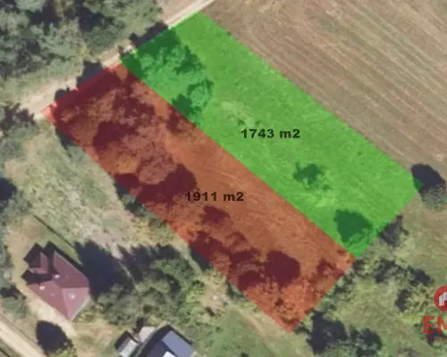 Działka 1900 m2. Pieńki