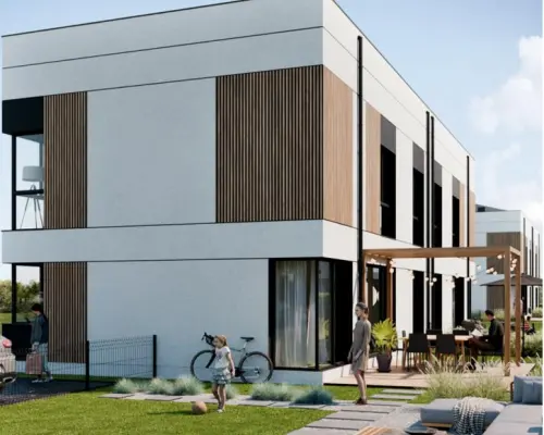 Segment skrajny o powierzchni 94,55m2 z poddaszem nieużytkowym o powierzchni ok 51m2 i wysokość od 1,9-2,7m na osiedlu Wawer-LA
