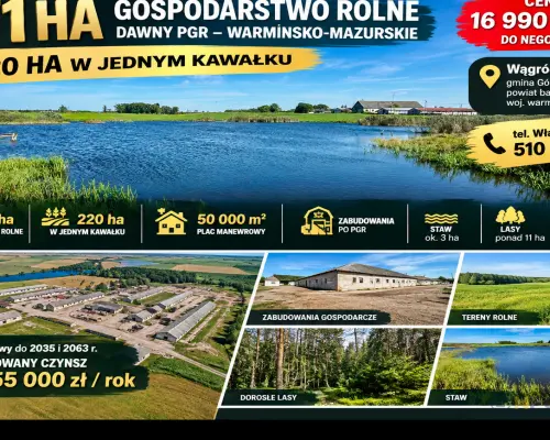 371 ha Gospodarstwo Rolne, 50 000m2 pod zabudową, Warmińsko-Mazurskie