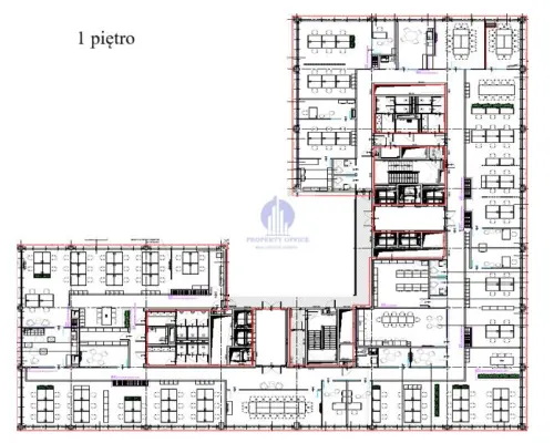 Mokotów: lokal biurowy 1294 m2 do wynajęcia