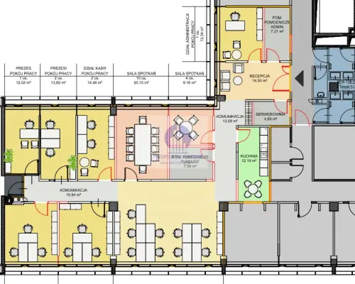 Mokotów: lokal biurowy 322 m2 do wynajęcia