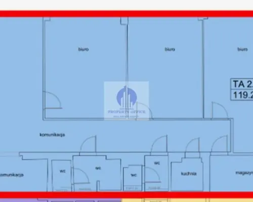 Ursynów : lokal biurowy 127,58 m2 do wynajęcia