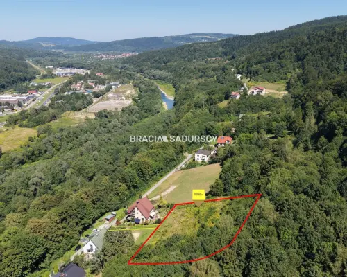 Twój azyl pod lasem z widokiem na góry - widokowa działka budowlano-rolna 3 012 m² | Sucha Beskidzka, os. Ga