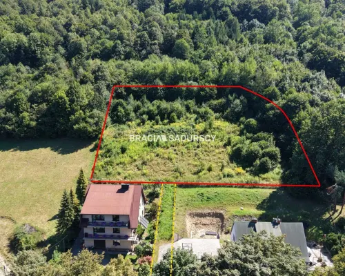 Twój azyl pod lasem z widokiem na góry - widokowa działka budowlano-rolna 3 012 m² | Sucha Beskidzka, os. Ga