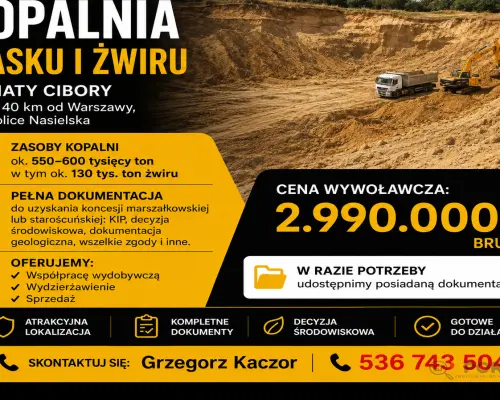 Sprzedam lub podejmę współpracę- kopalnia żwiru i piachu