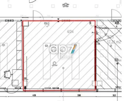 Do wynajęcia pokój biurowy o pow. netto 35,08m 2   i pow. brutto 40,34m 2  położony na IV piętrze w jednym z biurowców w okolic