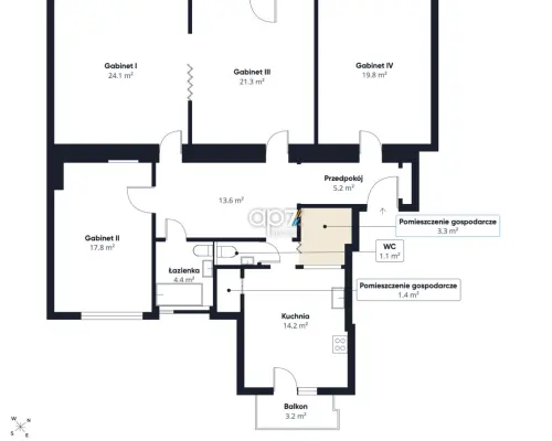 Na wynajem przestronny lokal biurowy (mieszkanie) o powierzchni 123 m² , położony na 3 piętrze kamienicy z windą, w rejoni